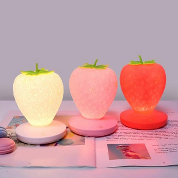Jordbær LED-lampe Pink