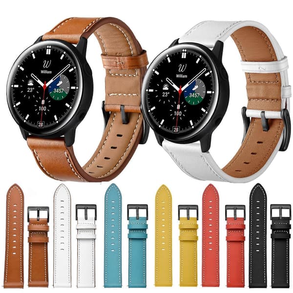 För Samsung Galaxy Watch 3 45mm Läderarmband Brown