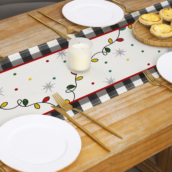 Julebordløper Dekorasjon Spisebord Lin Bordmatte Lang Duk D D 33*250