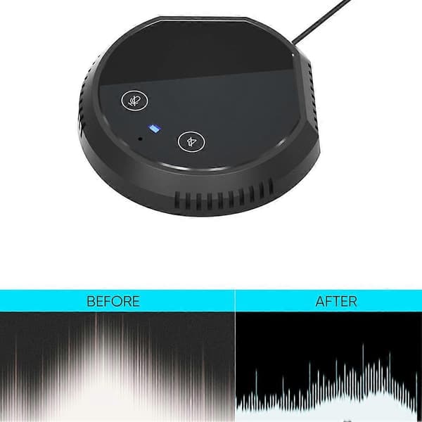 Desktop USB konferencehøjttalertelefon Mikrofon Berøringssensor Knapper Kondensator PC Computer Mikrofon Understøtter Højttaler[ls] Black