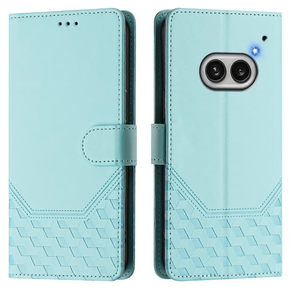 RFID-mobilfodral i läder med bikakeprägling Mint Green For Nothing Phone 2a