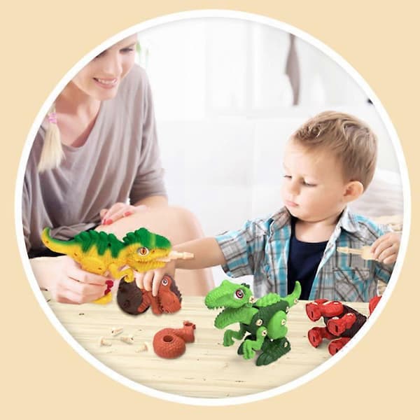 3 stk Barnas DIY demontering dinosaurleke elektrisk drill skruemontering dinosaur