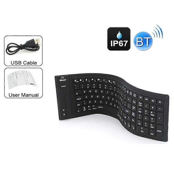JA-11 108-tasters sammenfoldeligt Bluetooth-tastatur i silikone Inte angivet