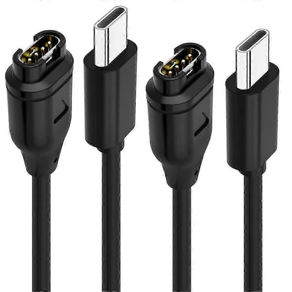 2 stk. USB-C opladerkabel til Garmin Fenix ur, datasynkronisering og opladning – ls