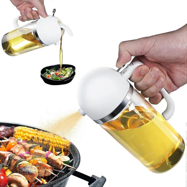 500 ml oliesprøjte 2 i 1 oliedispenser oliesprayflaske til madlavning[ls] White