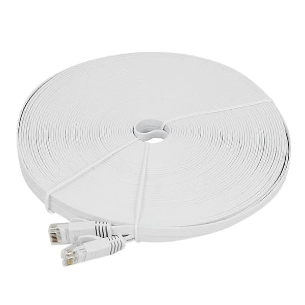 30m Cat6 fladt Ethernet-kabel 100ft slankt LAN-netværkskabel til internet[ls] valkoinen
