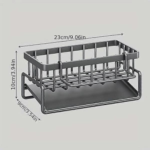 Kjøkkenstativ vask avløpsstativ benkeplate multifunksjonell oppvaskmiddel oppbevaringsgjenstand[ls] Gray with pole