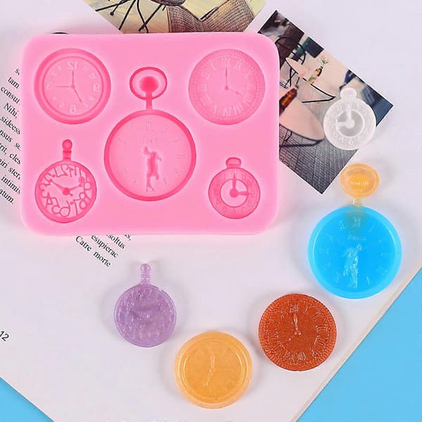 3D Lommeur & Ur Silikoneform Kagedekor Fondantform DIY Bageværktøj—ls Grey
