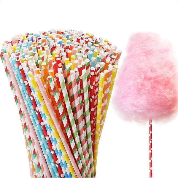 200 Stykker Candyfloss-kegler, Candyfloss-pinde 11,8 Tommer - Lyse Tilfældige Farver, Candyfremstilling - Forhindrer Klæbrige Hænder[ls] Multicolor