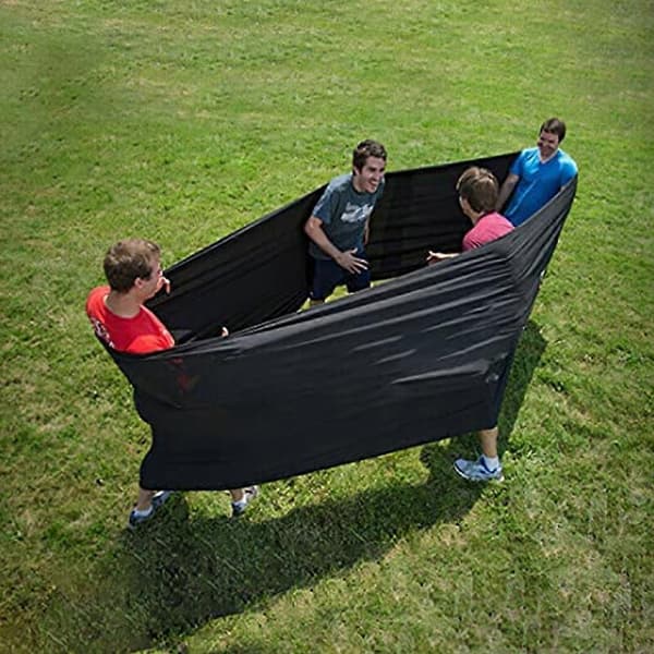 Bærbart træningshjul Lycra-rør udendørsspil til teambuilding kraftig—ls Black