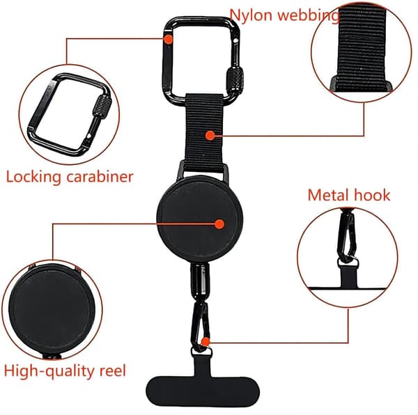 1-10 Pack Retractable Anti-Theft Phone Holder, Lightweight Phone Lanyard with Secure Clip 2PCS