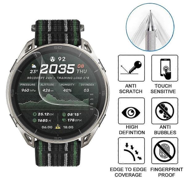 5 stk. xDfind Blød Hydrogel Film Fuld Dækning Front Beskytter til Amazfit Cheetah 2 Ultra Not Specified