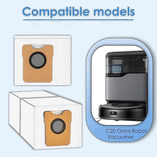 18-pakning støvposer kompatible med Eufy Robot Vacuum Omni C20/ C10 Robot Vacuum Self-Empty Station[ls]