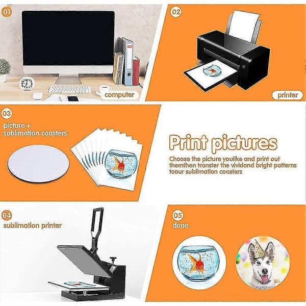 Sublimeringsemner Coaster, DIY Bilkoppholder, Hardboard Coaster, Blank Koppmatte for Håndverk Maling