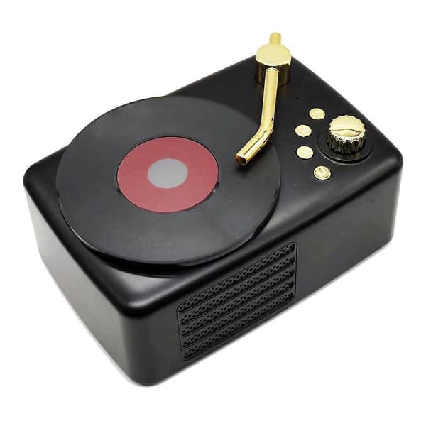 Bluetooth-høyttaler i retro platespillerstil