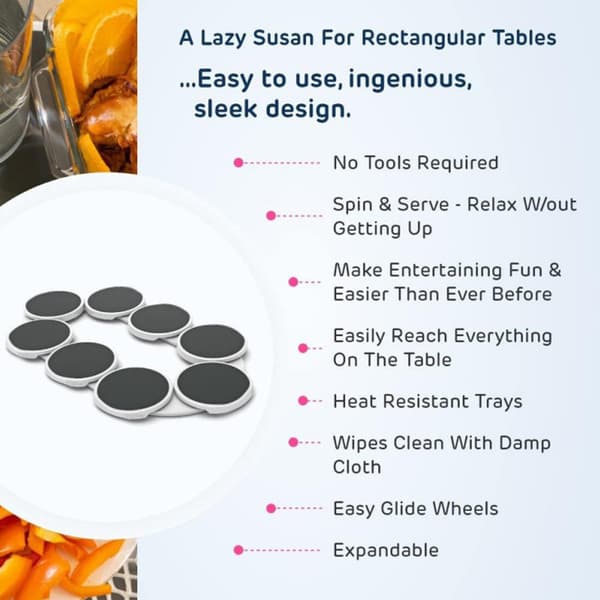 Roterende Lazy Susan Bakke, 8 Drejeskiver, Roterende Bordplade Organizer