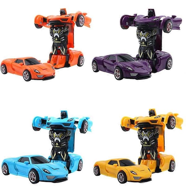 To-i-én transformerende robotbil Porsche model mini automatisk transformerende robotlegetøj Orange