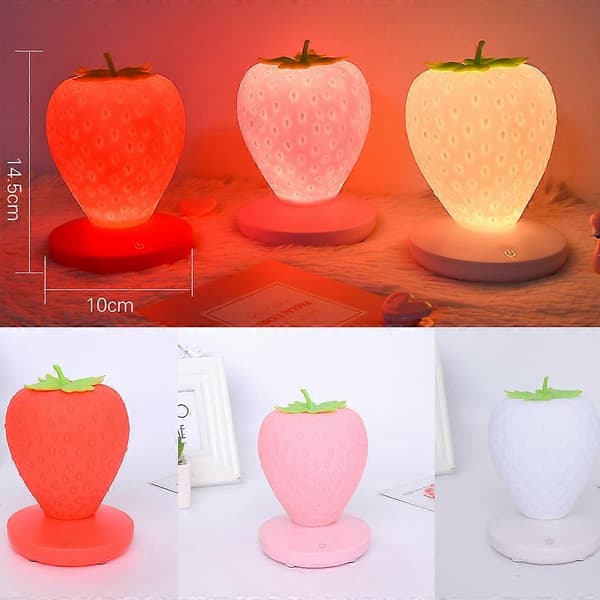 Jordbær LED-lampe Pink