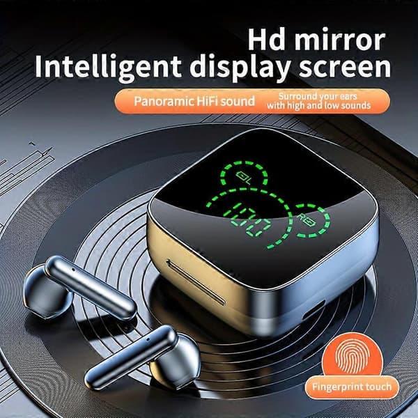 Trådløst bluetooth headset digitalt display lav latenstid in-ear bluetooth headset[ls] White