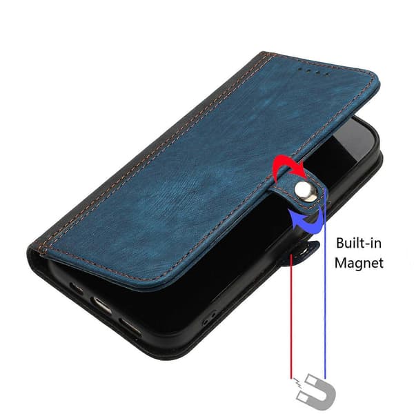 Til Huawei Mate 10 Pro Side Spænde Dobbelt Fold Håndrem Læder Telefonetui Royal