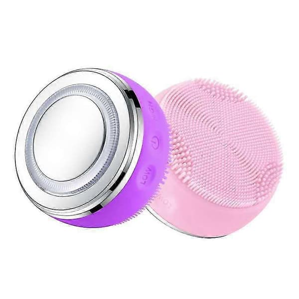 Ansigtsrensebørste Genopladelig silikone Eksfolierende Ansigtskrubber Vandtæt Purple