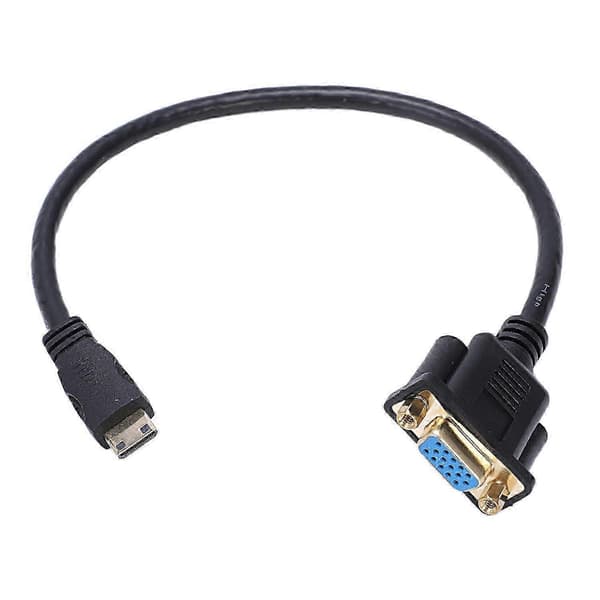 Mini HDMI - VGA M/F-liitinsovitinkaapeli 0,3M 1FT[ls] musta