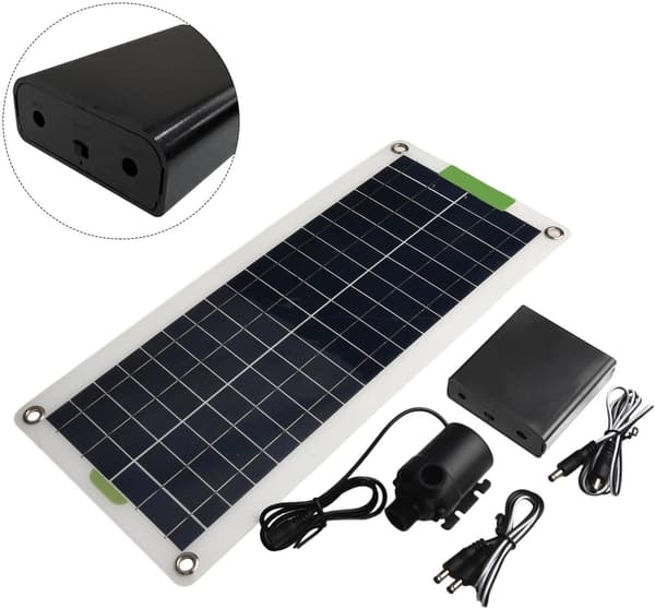 DC-pumpe til springvandsdam og udendørsfunktioner 12V solvandskit med 50W panel til 800L/H flow—ls
