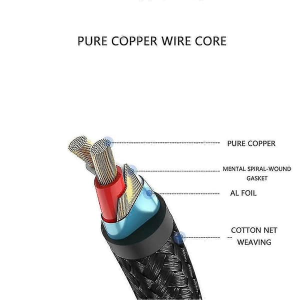 Lydadapterkabel Lydforsterker Telefon til RCA Lotus Kabel Høyttaler Koble Lydkabel for Apple iPhone Lightning[ls] 2m