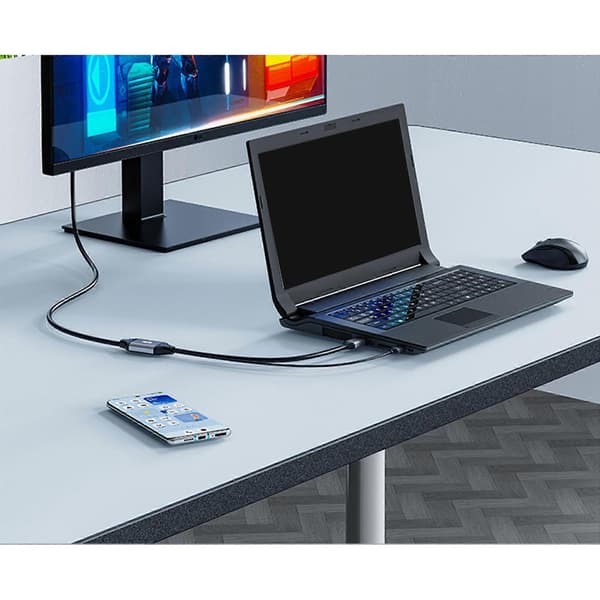 Højhastigheds HDMI-kompatibel 2.1 til DisplayPort 1.4 adapterkabel ideel til gaming og streaming USB-linje 2m