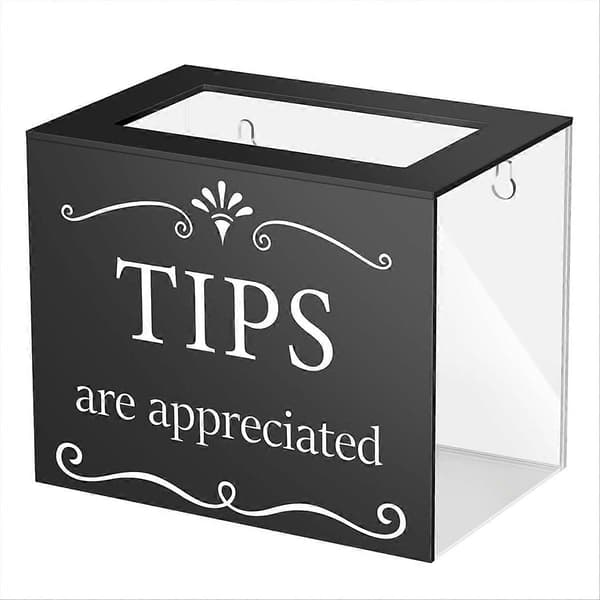 Tipsbokser for penger Akryl Tips Kontantboks Donasjons Tipsbøtte