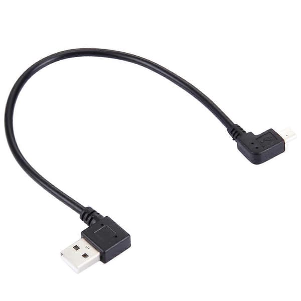 27 cm 90 graders venstrevinklet Micro USB til 90 graders venstrevinklet USB data-/opladerkabel Inte angivet