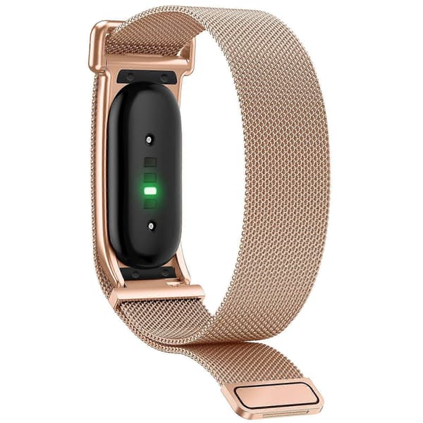 Integreret Milanese magnetisk urrem i rustfrit stål med metalhus til Google Fitbit Air Rose Gold