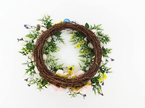 Kunstig Peonkrans Håndlaget Blomsterkrans med Eukalyptusblader