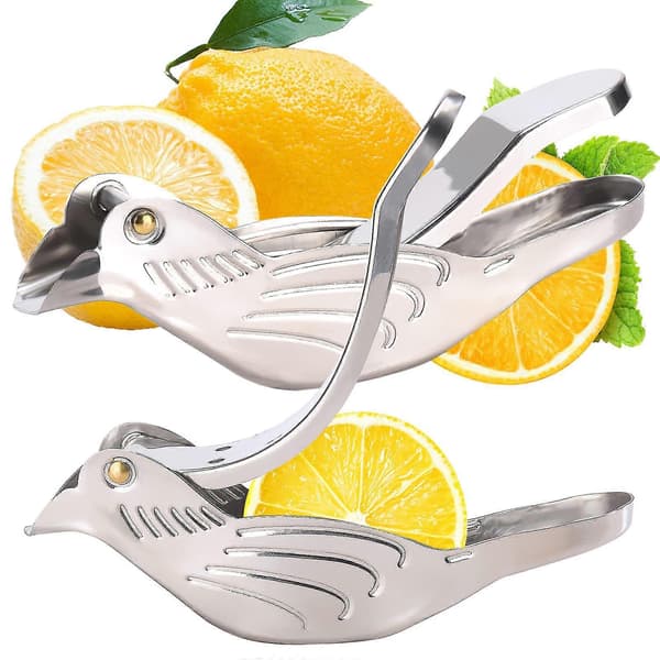 Fugleformet manuel citronpresser i rustfrit stål