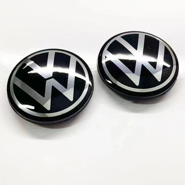 4-pakning - Volkswagen VW Senterkopper / Hjulkapsel Emblem - Bil Sølv 65 mm