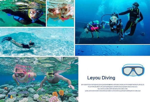 Voksen snorkelbriller til dykning, snorkling, svømning – ls Black