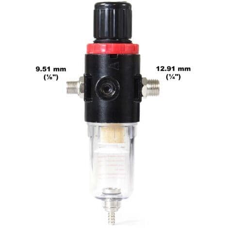 Lufttrykkregulator og vannutskiller og trykkmåler opptil 7 bar 9,51 mm (1/8") 12,91 (1/4")