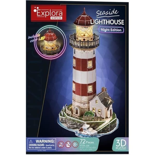 3D Majakkapalapeli - Rakennuspeli - EXPLORA - 72 palaa - 8-vuotiaasta alkaen