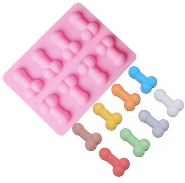 Silikoneform til penisformede isterninger 3-pak LFGB, tåler -40 til 230°C Pink pink