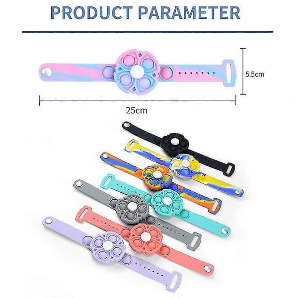 Push Popit Bubble -rannekoru Fidget Sensory Spinner -lelukello lapsille – ls