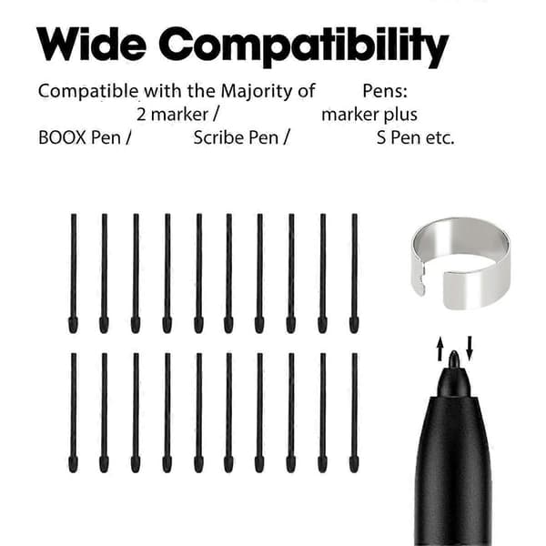 20 stk. penneudskiftningsspidser til Remarkable 2-pen, erstatningsspidser til Remarkable 2 Stylus Marker Pl
