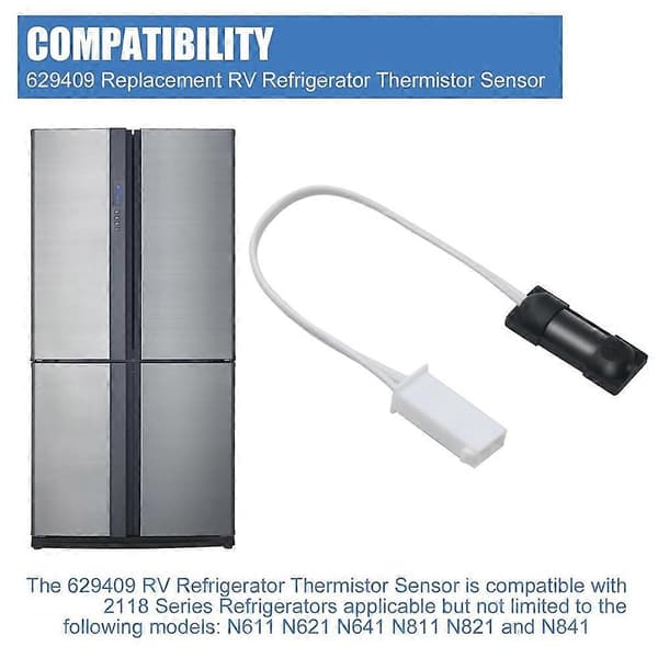 2 stk. 629409 Termistor til Norcold autocamper køleskab Termistor dele til N641 N811 N821 og N841 modeller Termostatsensor—ls