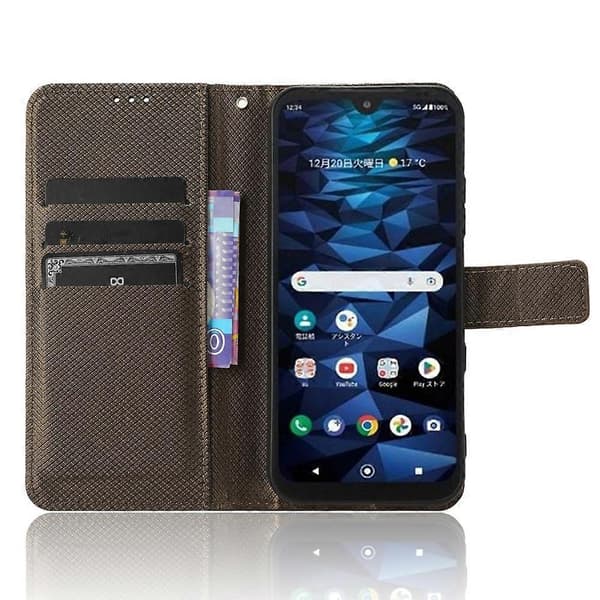 För Kyocera Digno SX3 KYG02 Diamanttextur Läder Telefonfodral Brown