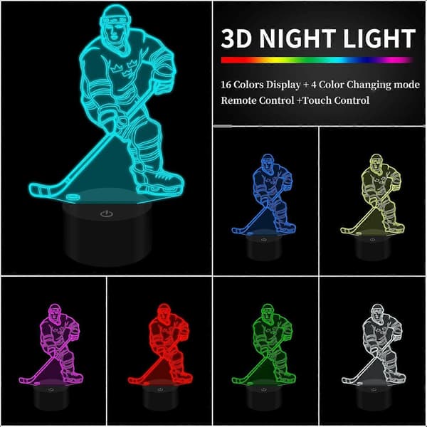 SCSYV Baseball 3D nattlys for gutter 3D illusjonslampe juleleker gaver USB baseball nattlys for barn (Baseball)—ls