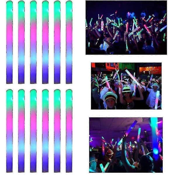 22 st LED-skumstavar som lyser, blinkande LED-skumstavar--