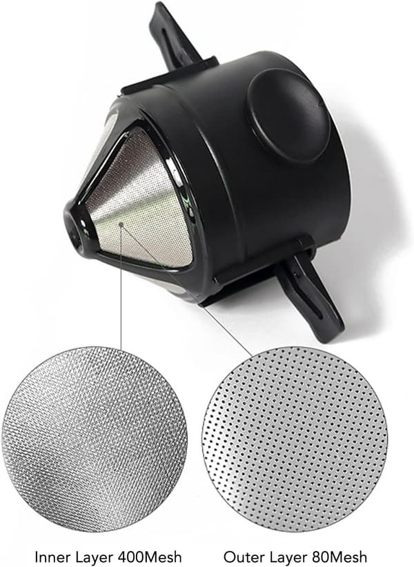 Bærbart håndholdt kaffefilter i rustfrit stål, genanvendeligt drypkaffefilter—ls