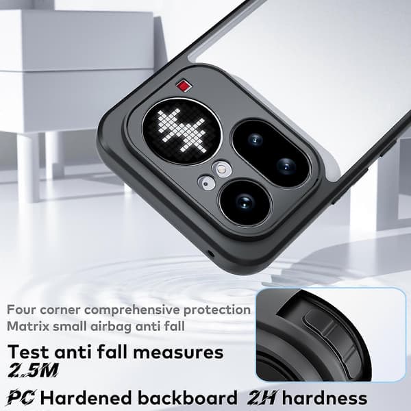 Finporet magnetisk TPU Hybrid PC telefoncover Matte Black For Nothing Phone 4a Pro