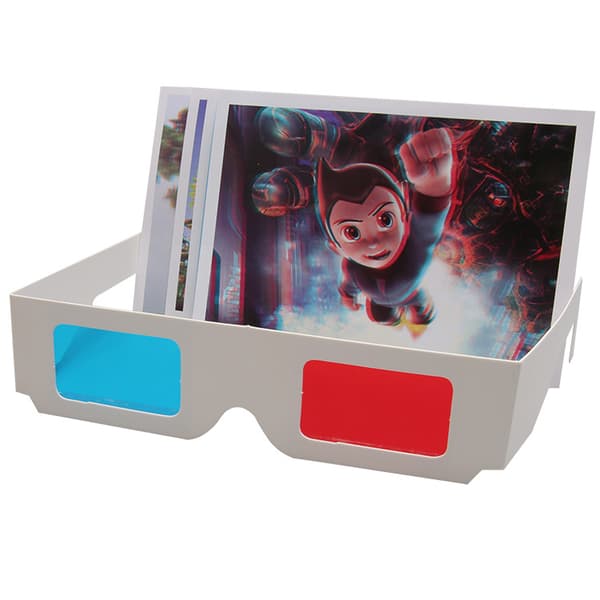 10 par röda och blå pappers 3D-stereoglasögon för filmdekoration