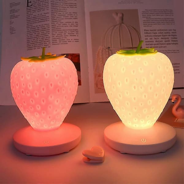 Jordbær LED-lampe Pink