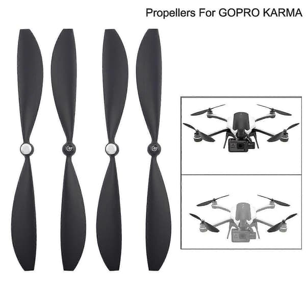 4 stk. dronepropeller, støjsvage, slagfaste ABS-erstatningsblade, dronetilbehør til Gopro Karma